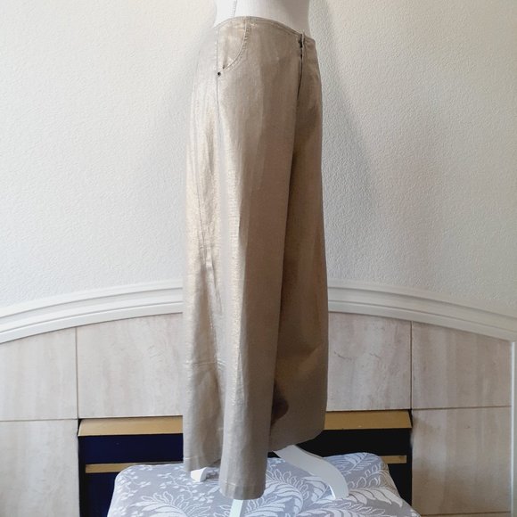 Philippe ADEC2  Wide Leg Gold Metallic  Pants NWT - Picture 3 of 16